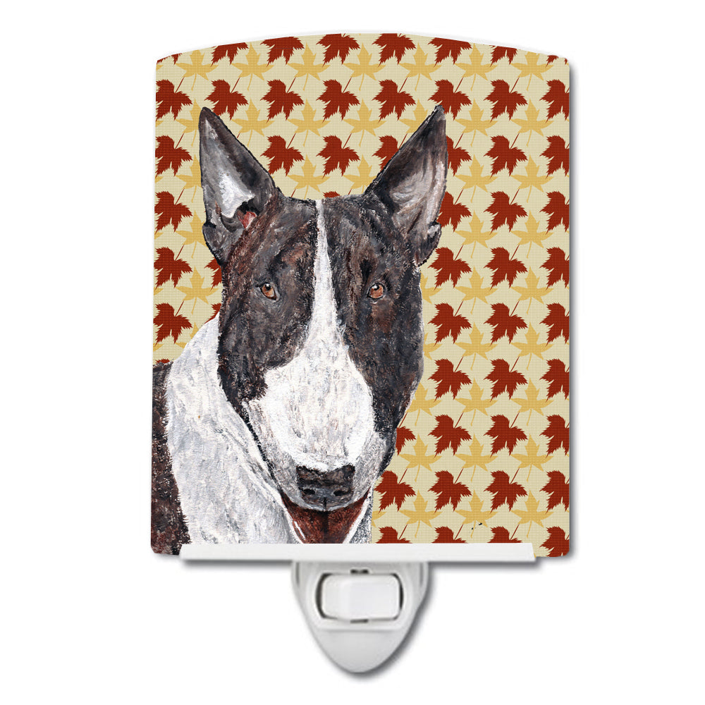 Bull Terrier Fall Leaves Ceramic Night Light SC9547CNL - the-store.com