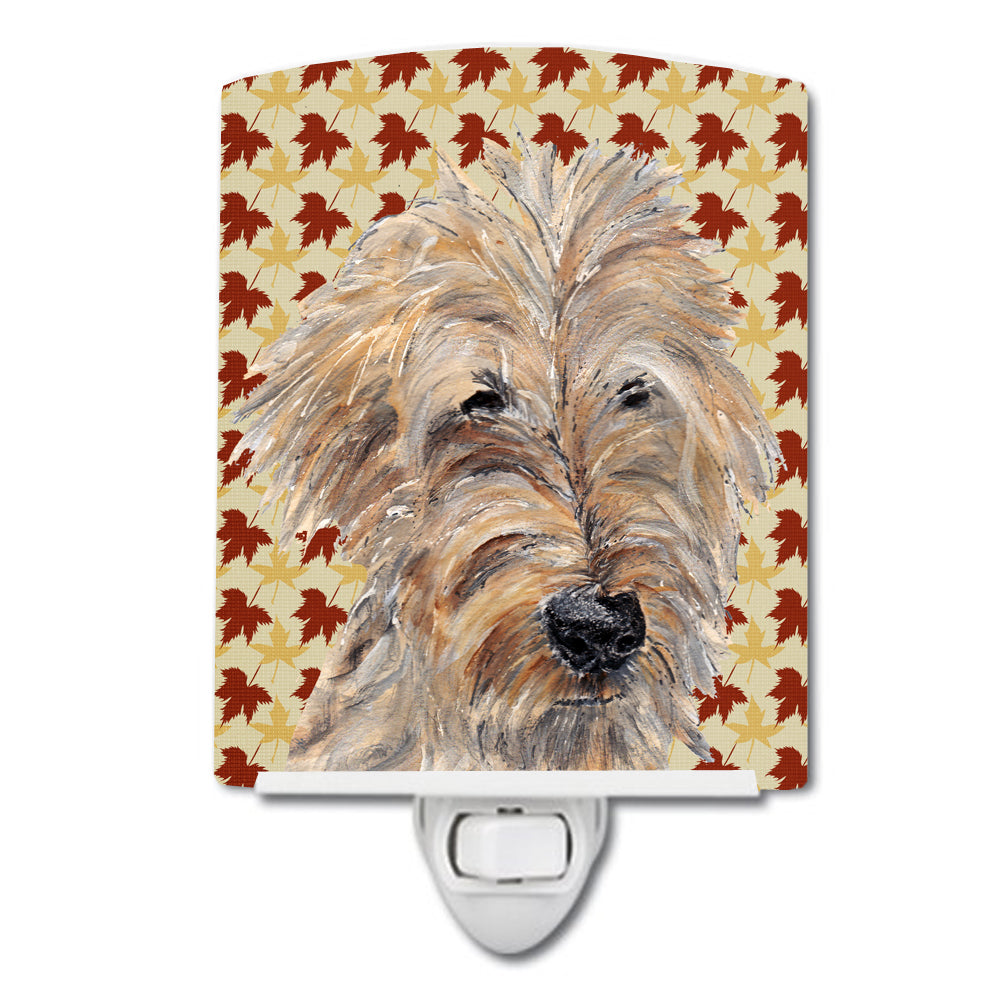 Golden Doodle Fall Leaves Ceramic Night Light SC9549CNL - the-store.com