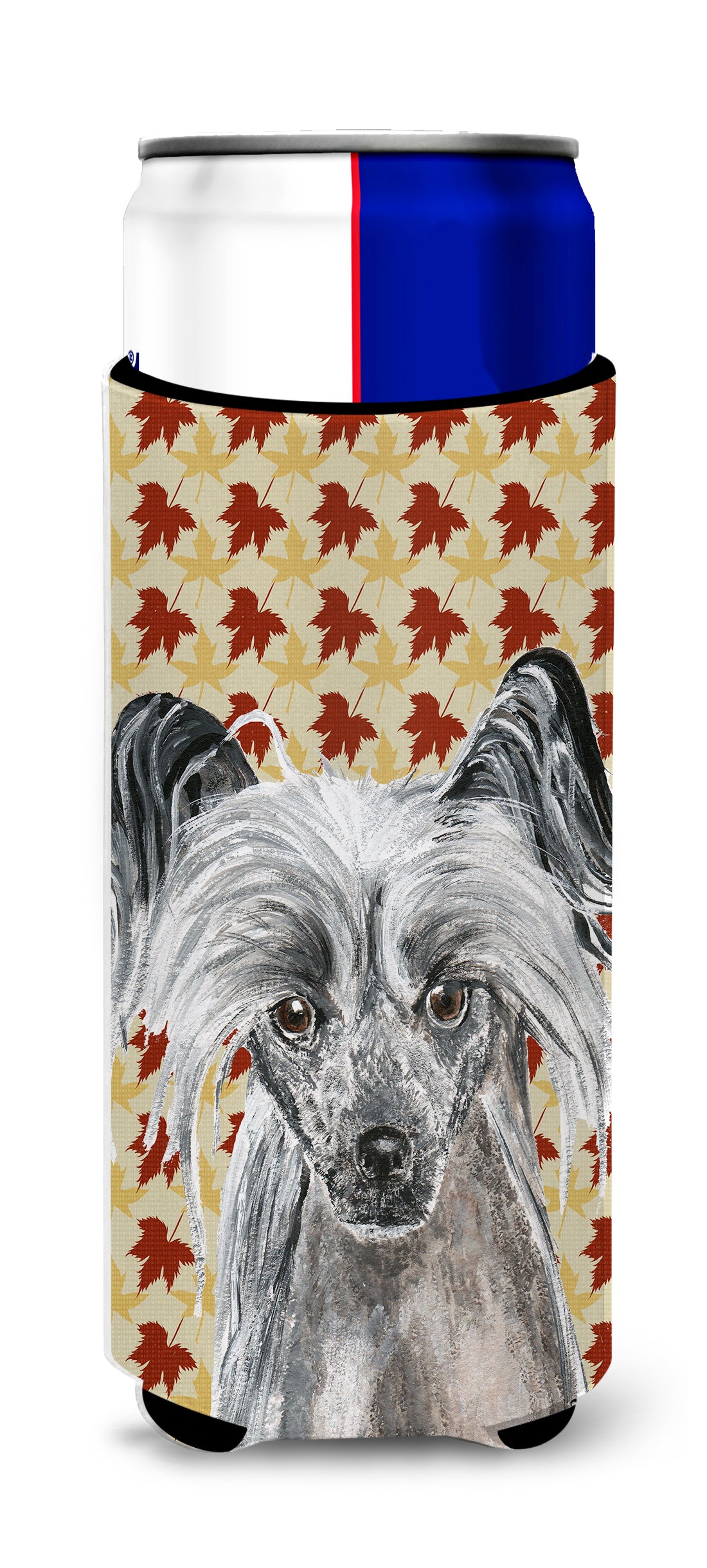 Chinese Crested Fall Leaves Ultra Beverage Insulators for slim cans.