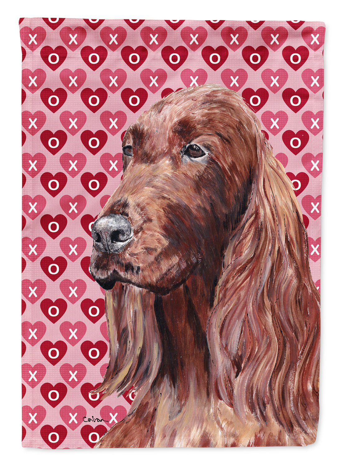 Irish Setter Valentine's Love Flag Canvas House Size  the-store.com.