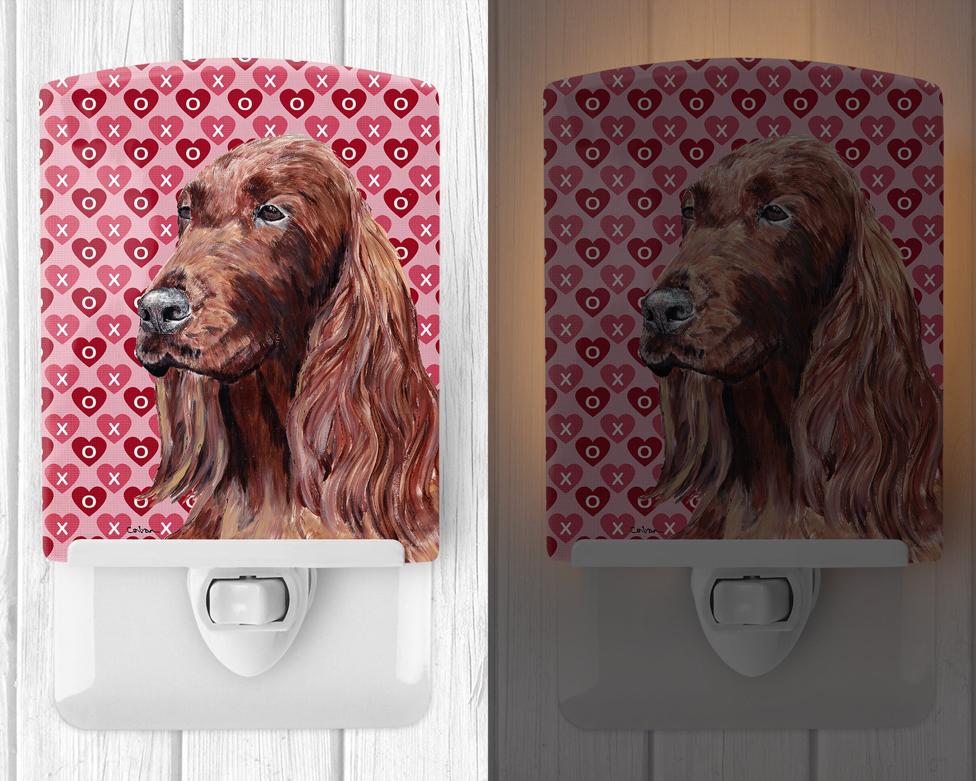 Irish Setter Hearts and Love Ceramic Night Light SC9552CNL - the-store.com