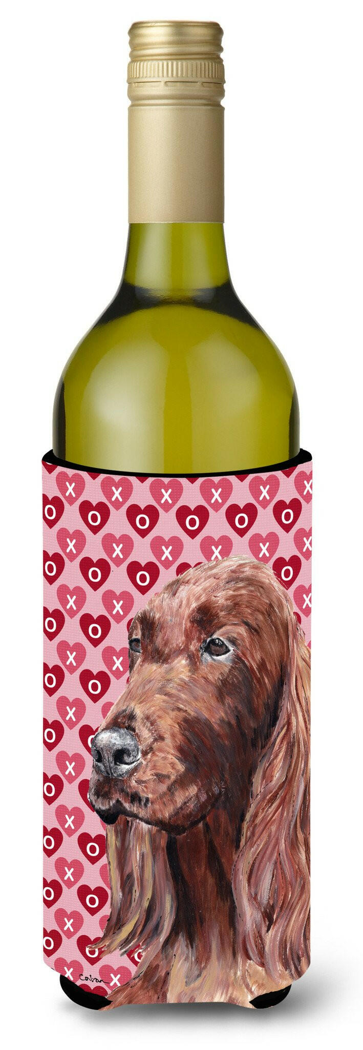 Irish Setter Valentine&#39;s Love Wine Bottle Beverage Insulator Beverage Insulator Hugger by Caroline&#39;s Treasures