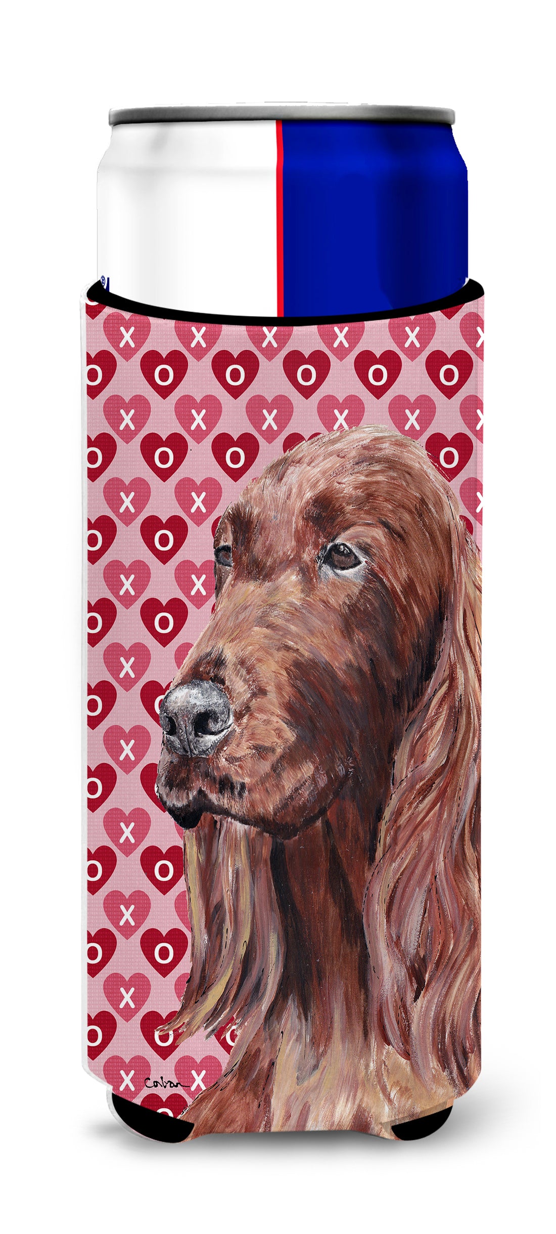 Irish Setter Valentine's Love Ultra Beverage Insulators for slim cans.