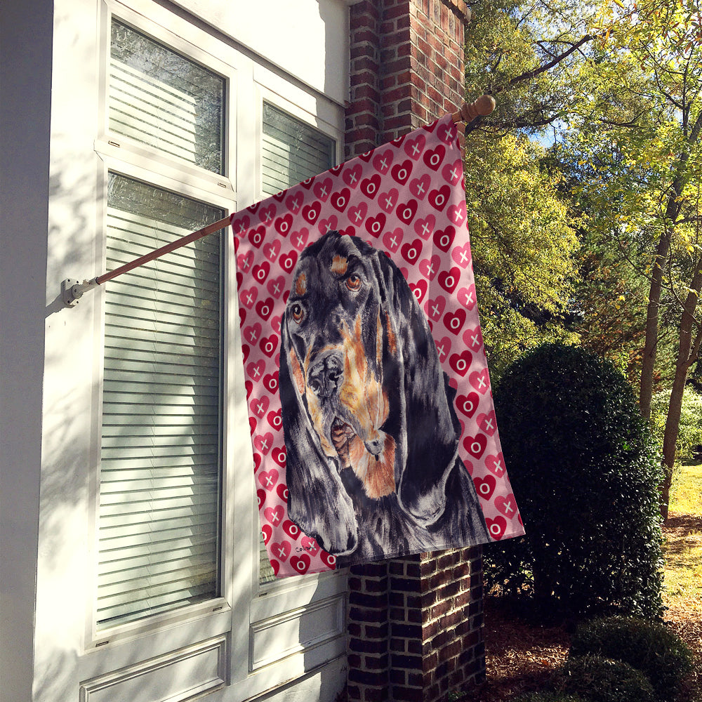 Coonhound Valentine's Love Flag Canvas House Size  the-store.com.