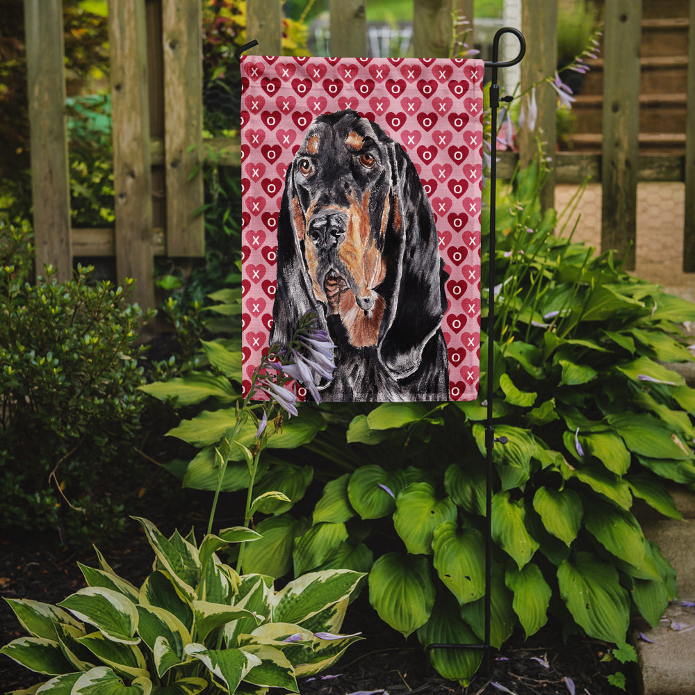 Coonhound Valentine's Love Flag Garden Size.