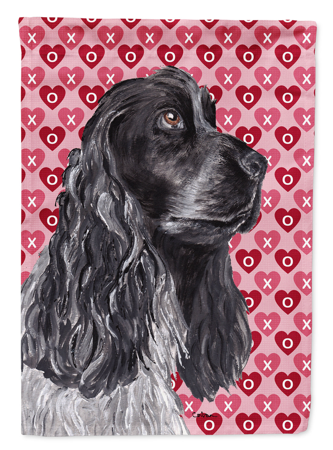 Cocker Spaniel Valentine's Love Flag Canvas House Size  the-store.com.