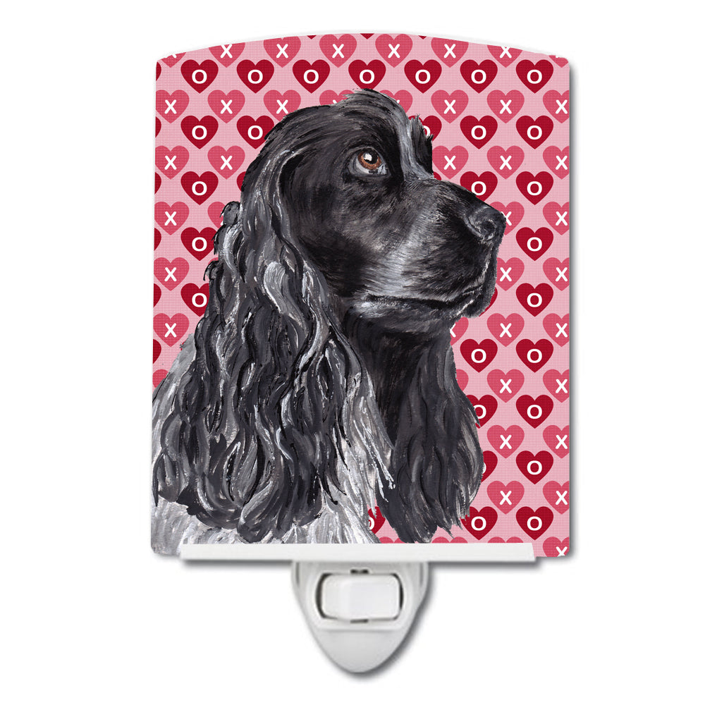 Black Cocker Spaniel Hearts and Love Ceramic Night Light SC9554CNL - the-store.com