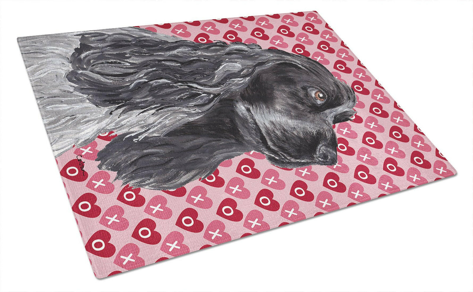 Cocker Spaniel Valentine's Love Glass Cutting Board Large by Caroline's Treasures