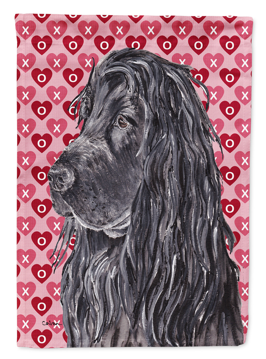 English Cocker Spaniel Valentine's Love Flag Canvas House Size  the-store.com.