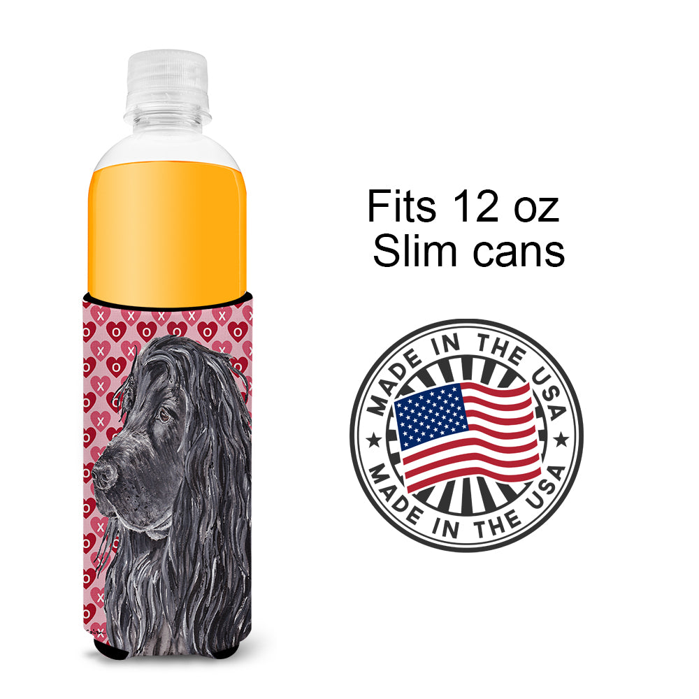 English Cocker Spaniel Valentine's Love Ultra Beverage Insulators for slim cans.