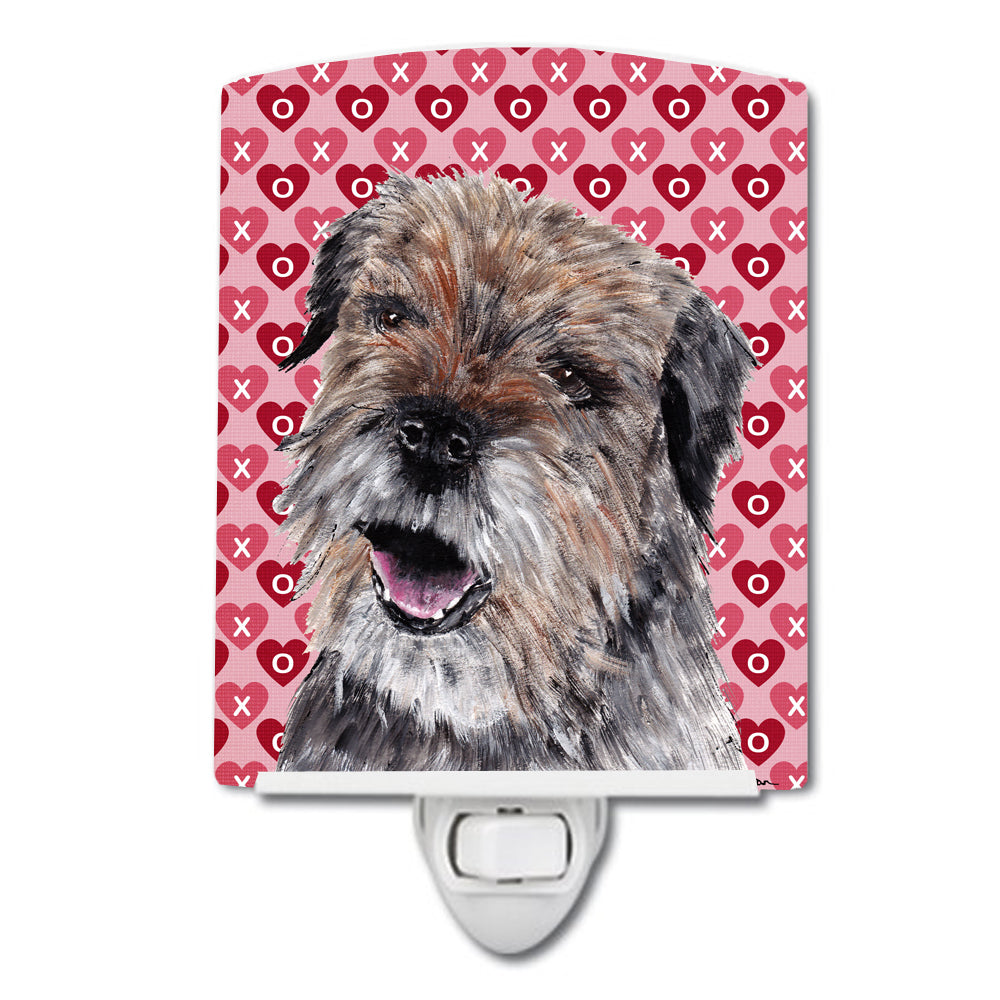 Border Terrier Hearts and Love Ceramic Night Light SC9557CNL - the-store.com