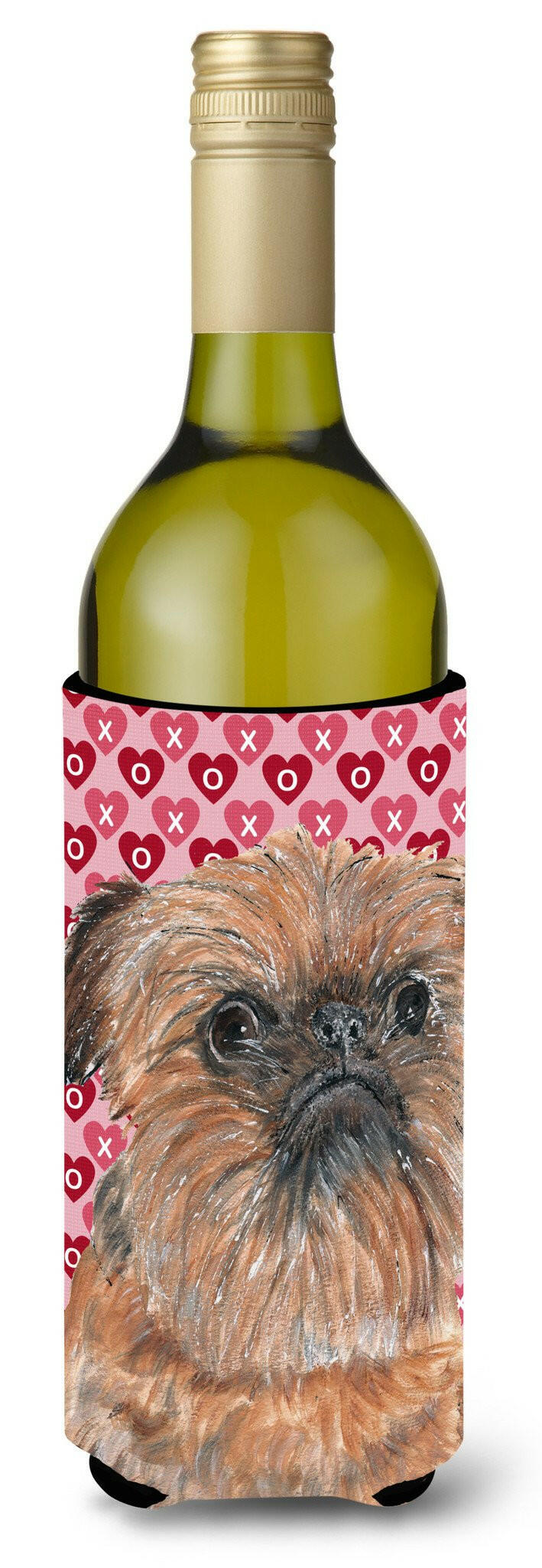 Brussels Griffon Valentine's Love Wine Bottle Beverage Insulator Beverage Insulator Hugger by Caroline's Treasures