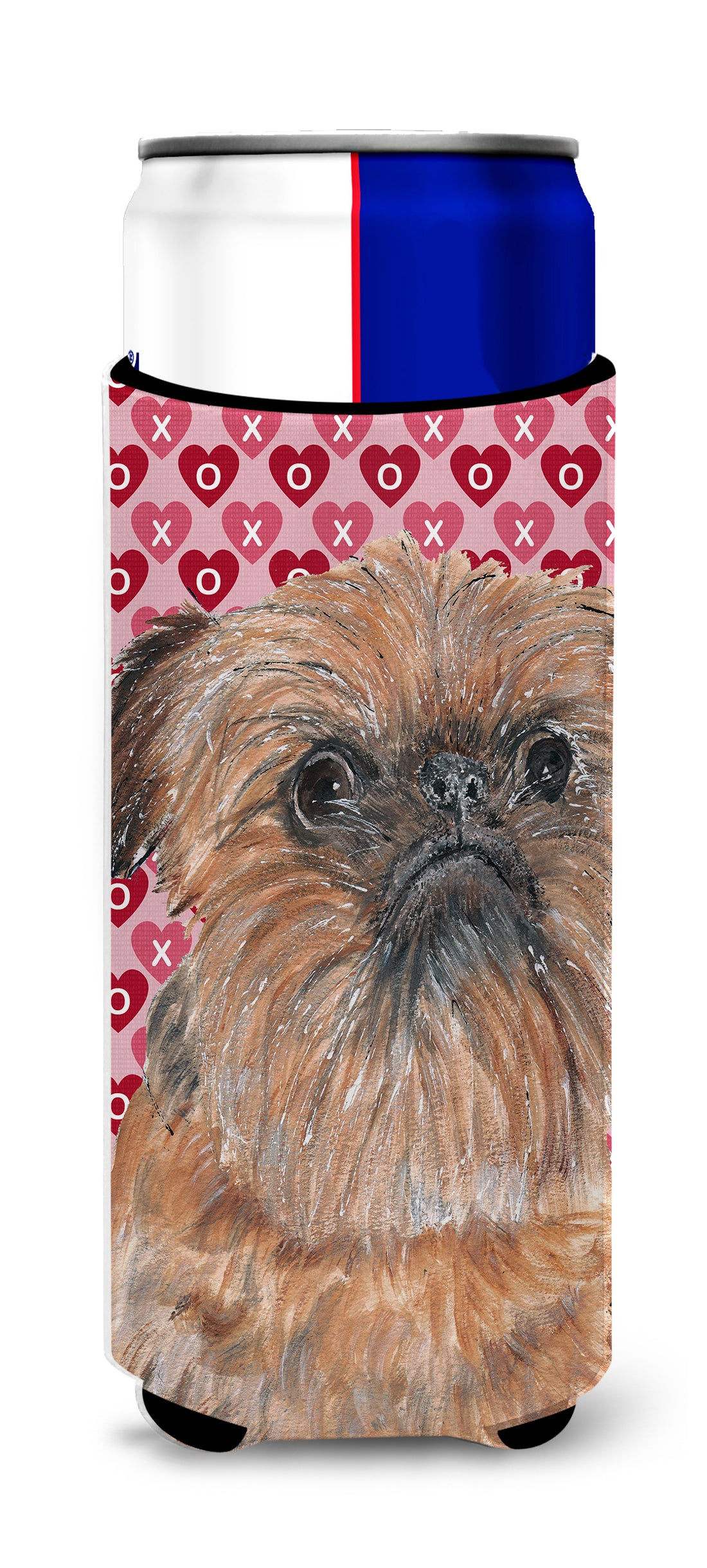 Brussels Griffon Valentine&#39;s Love Ultra Beverage Insulators for slim cans.