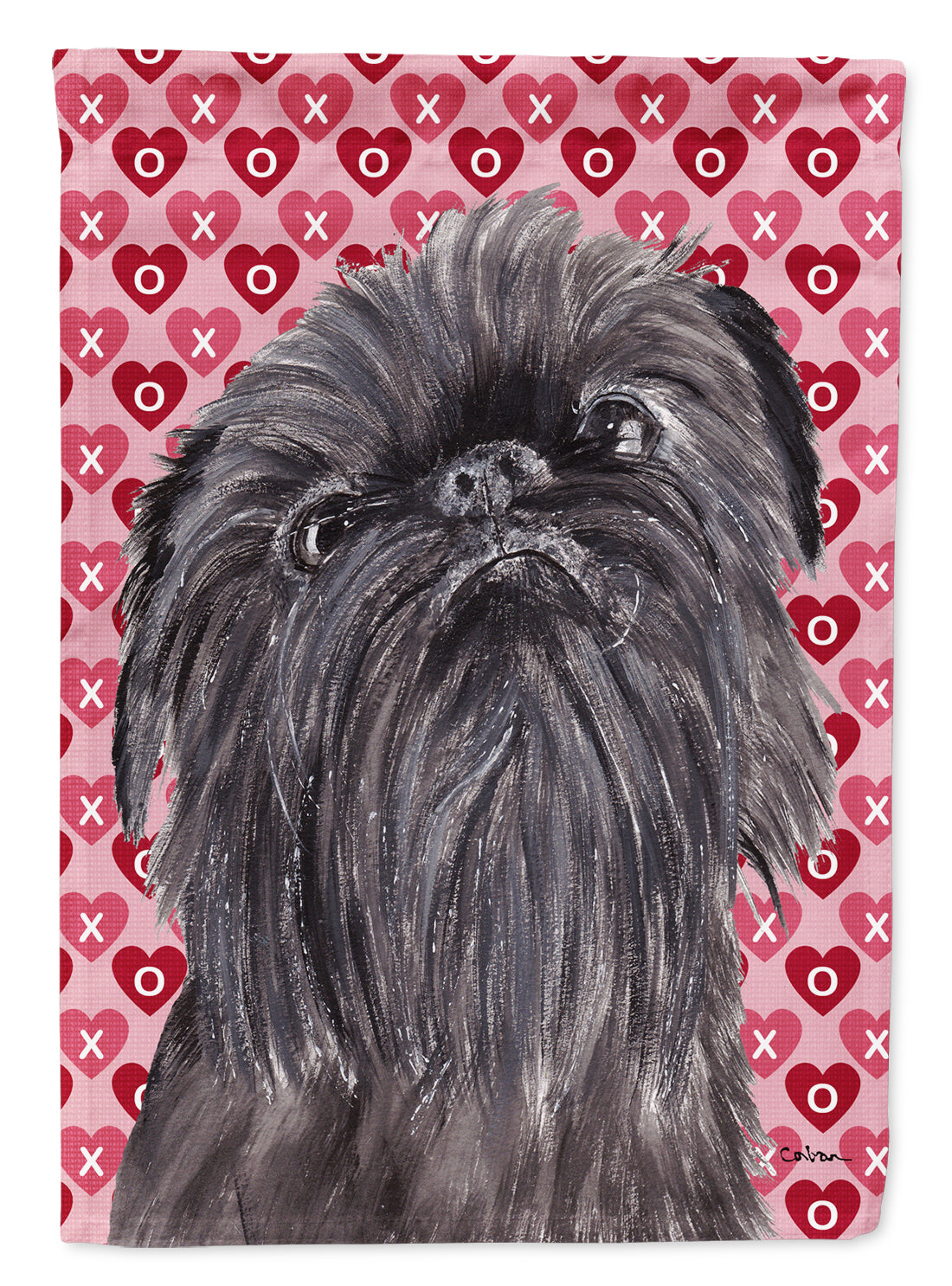 Brussels Griffon Valentine's Love Flag Canvas House Size  the-store.com.