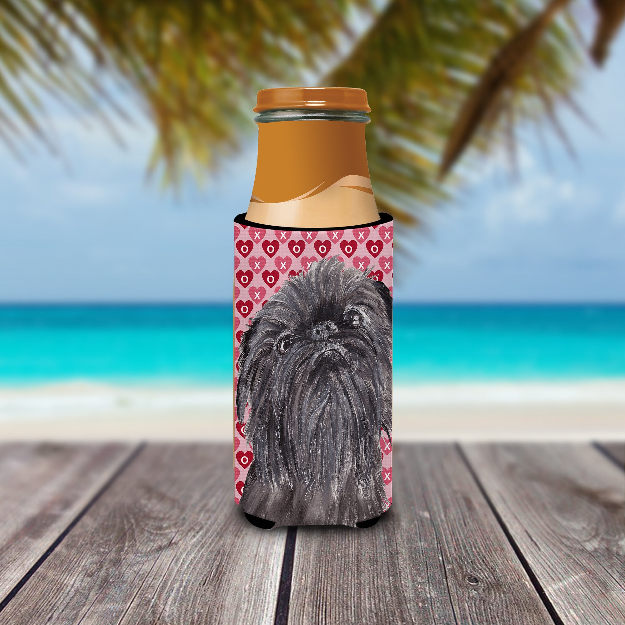 Brussels Griffon Valentine's Love Ultra Beverage Insulators for slim cans.