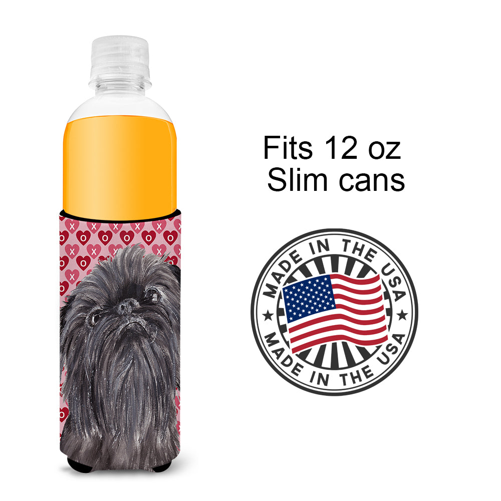 Brussels Griffon Valentine's Love Ultra Beverage Insulators for slim cans.