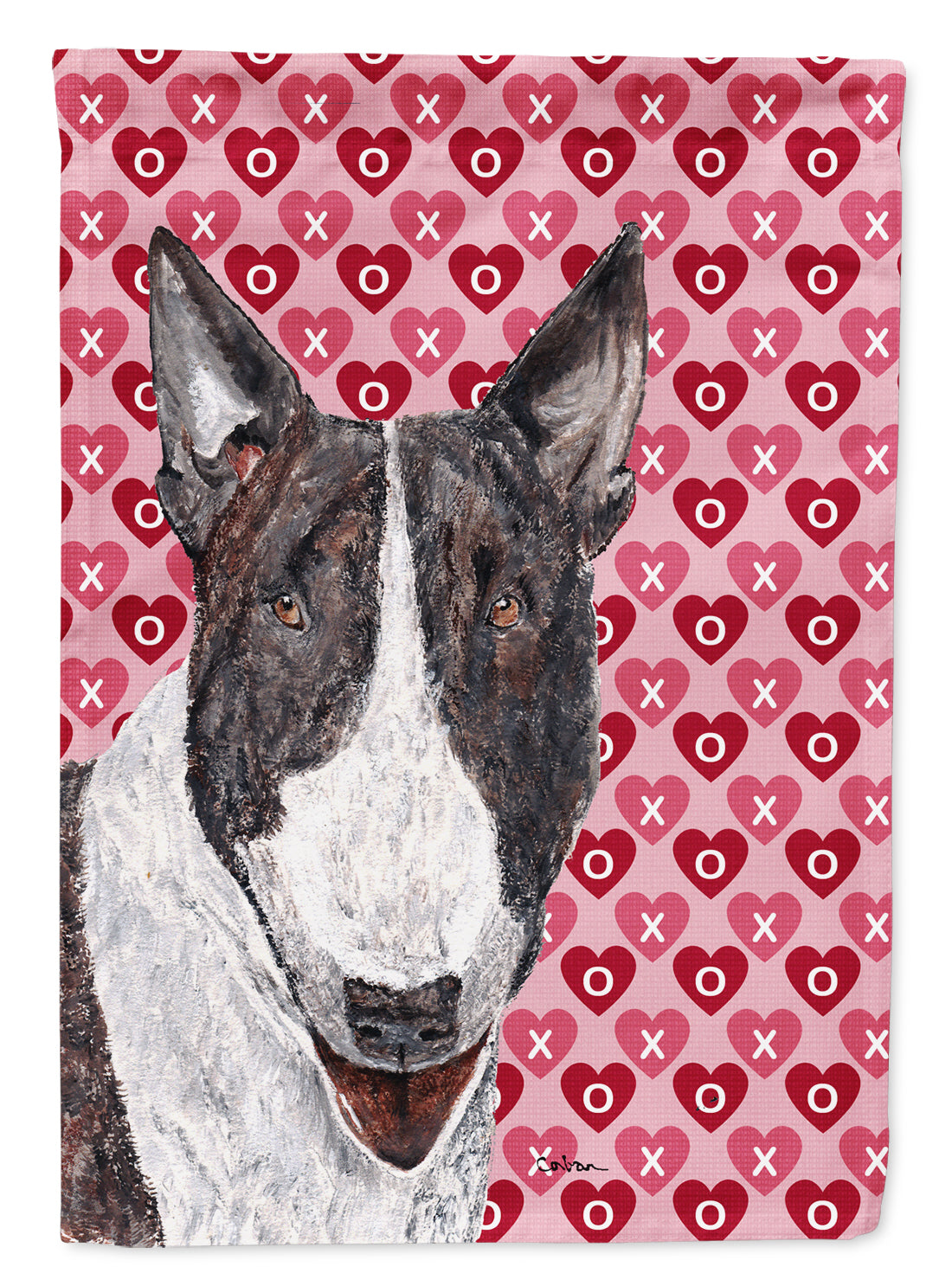 Bull Terrier Valentine's Love Flag Garden Size.