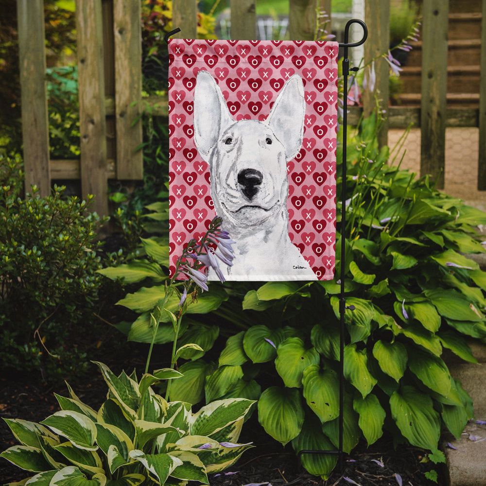 Bull Terrier Valentine's Love Flag Garden Size.