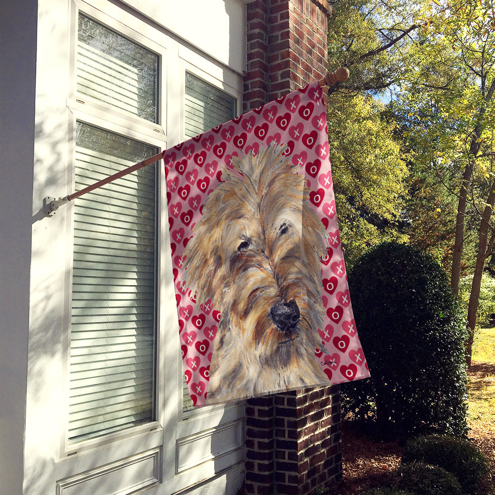 Goldendoodle Valentine's Love Flag Canvas House Size  the-store.com.