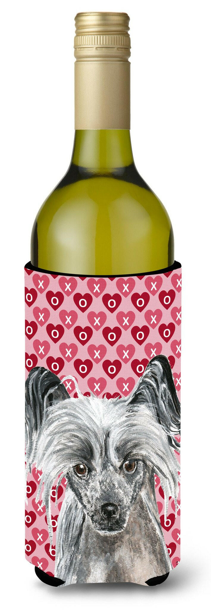 Chinese Crested Valentine's Love Wine Bottle Beverage Insulator Beverage Insulator Hugger by Caroline's Treasures