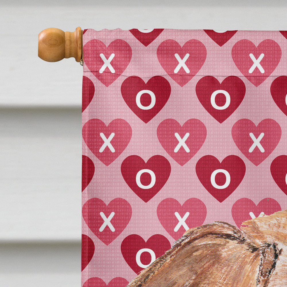 English Foxhound Valentine's Love Flag Canvas House Size  the-store.com.