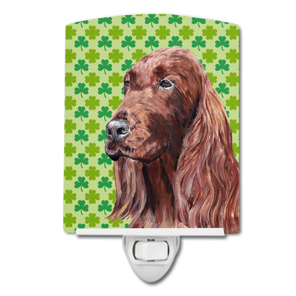 Irish Setter Lucky Shamrock St. Patrick&#39;s Day Ceramic Night Light SC9566CNL - the-store.com