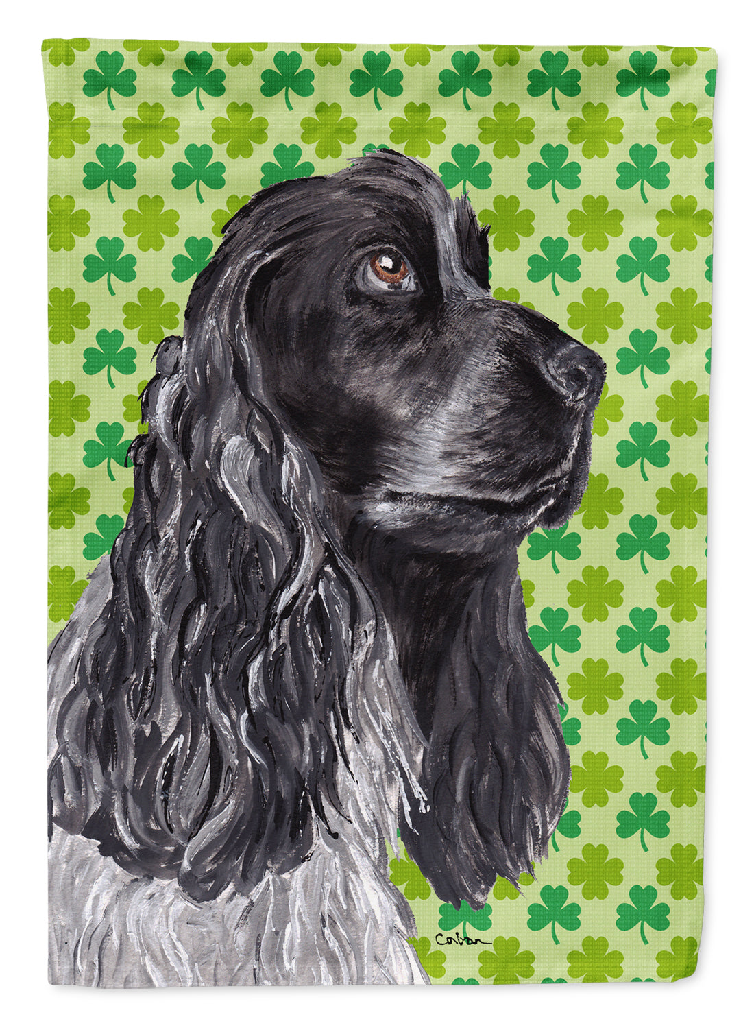 Cocker Spaniel St Patrick&#39;s Irish Flag Canvas House Size  the-store.com.