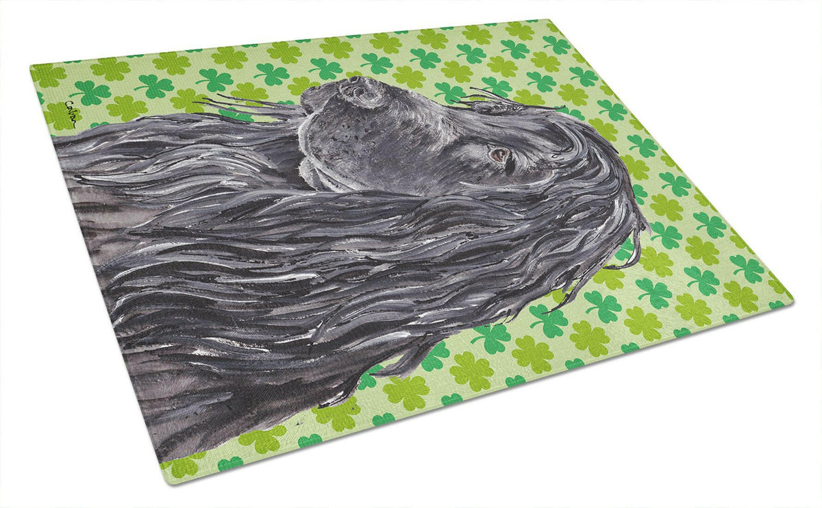 English Cocker Spaniel St Patrick&#39;s Irish Glass Cutting Board Large by Caroline&#39;s Treasures