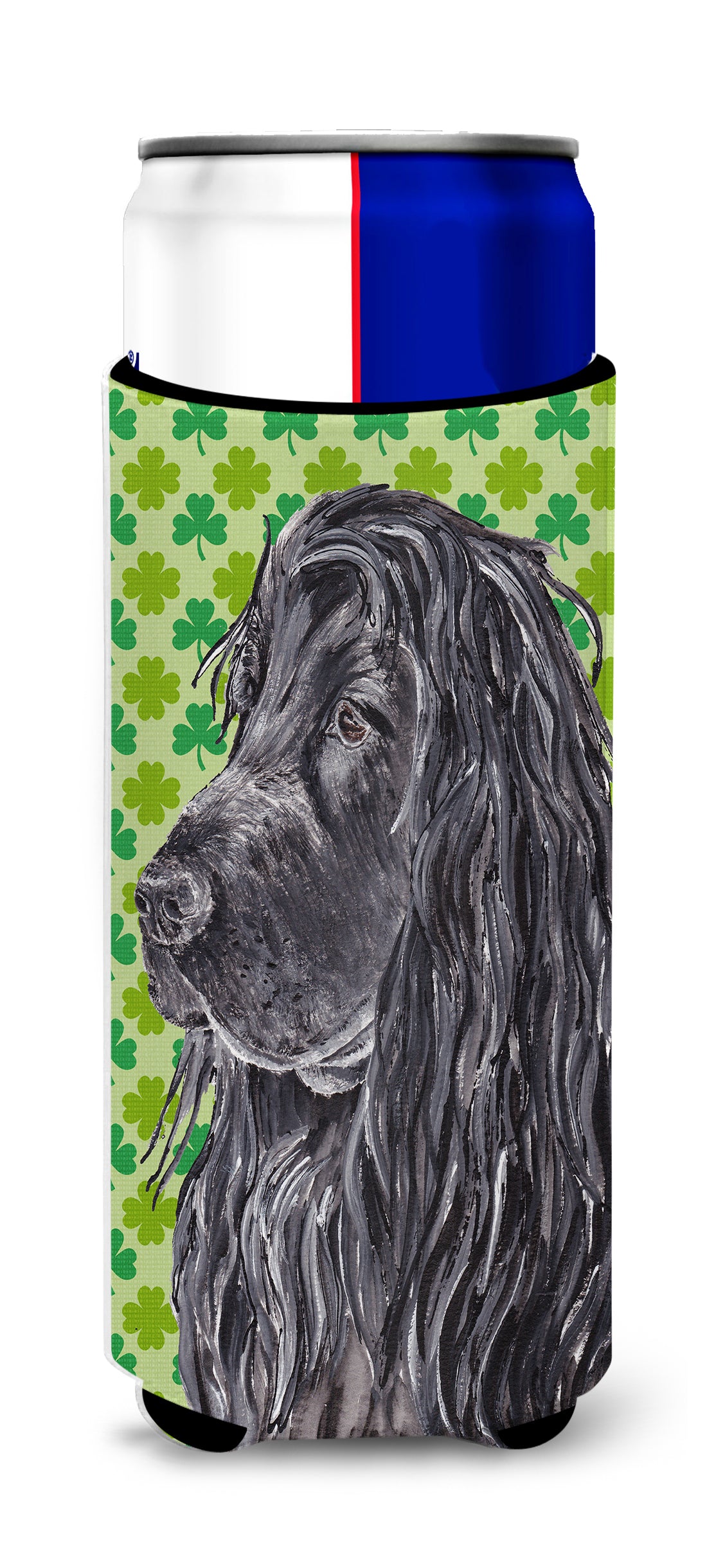 English Cocker Spaniel St Patrick's Irish Ultra Beverage Insulators for slim cans.