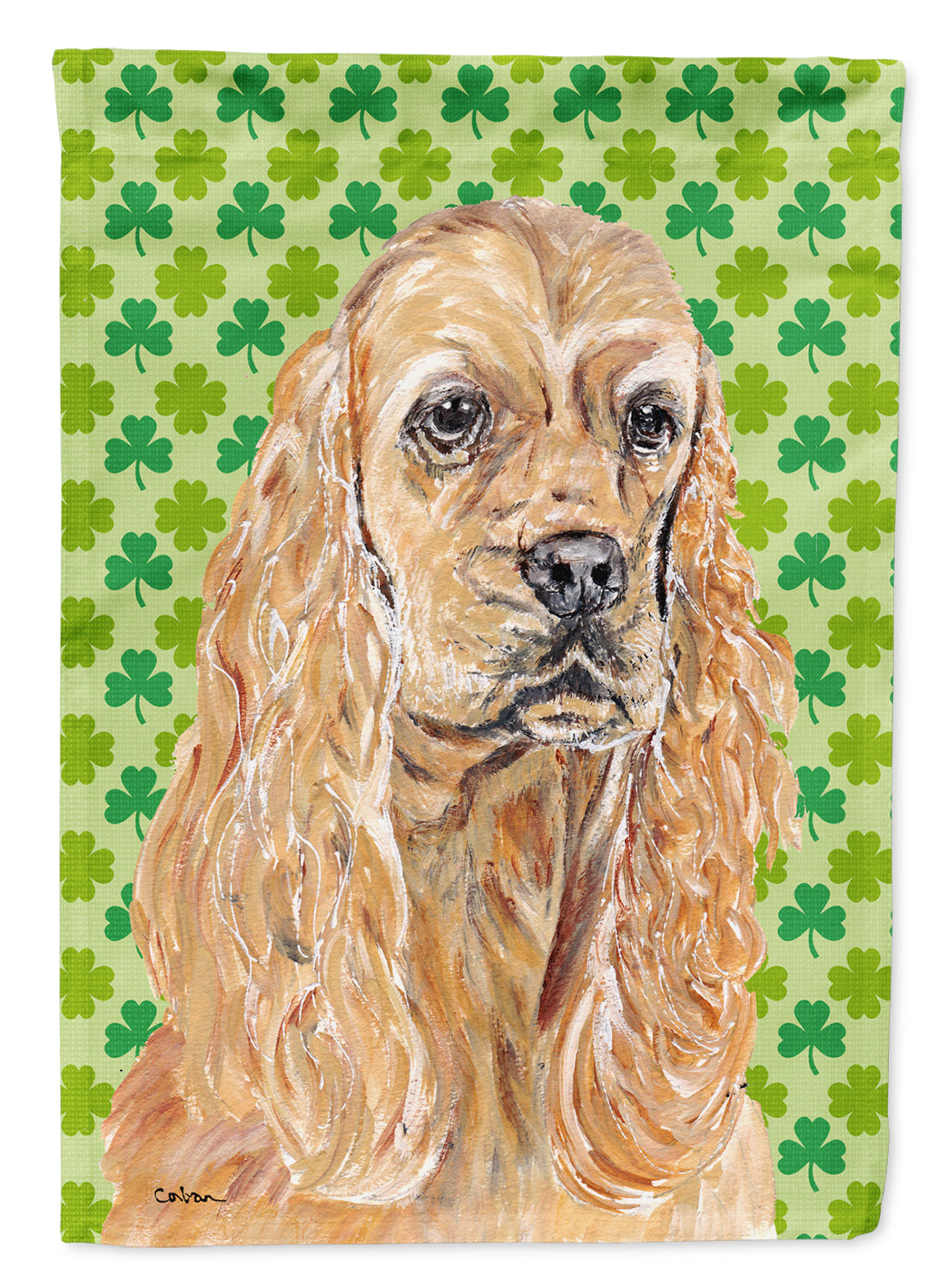 Cocker Spaniel St Patrick's Irish Flag Garden Size.