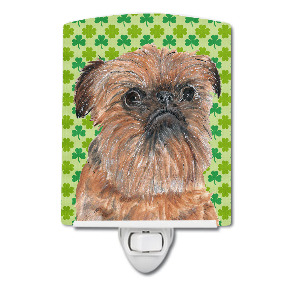 Brussels Griffon Lucky Shamrock St. Patrick's Day Ceramic Night Light SC9572CNL - the-store.com