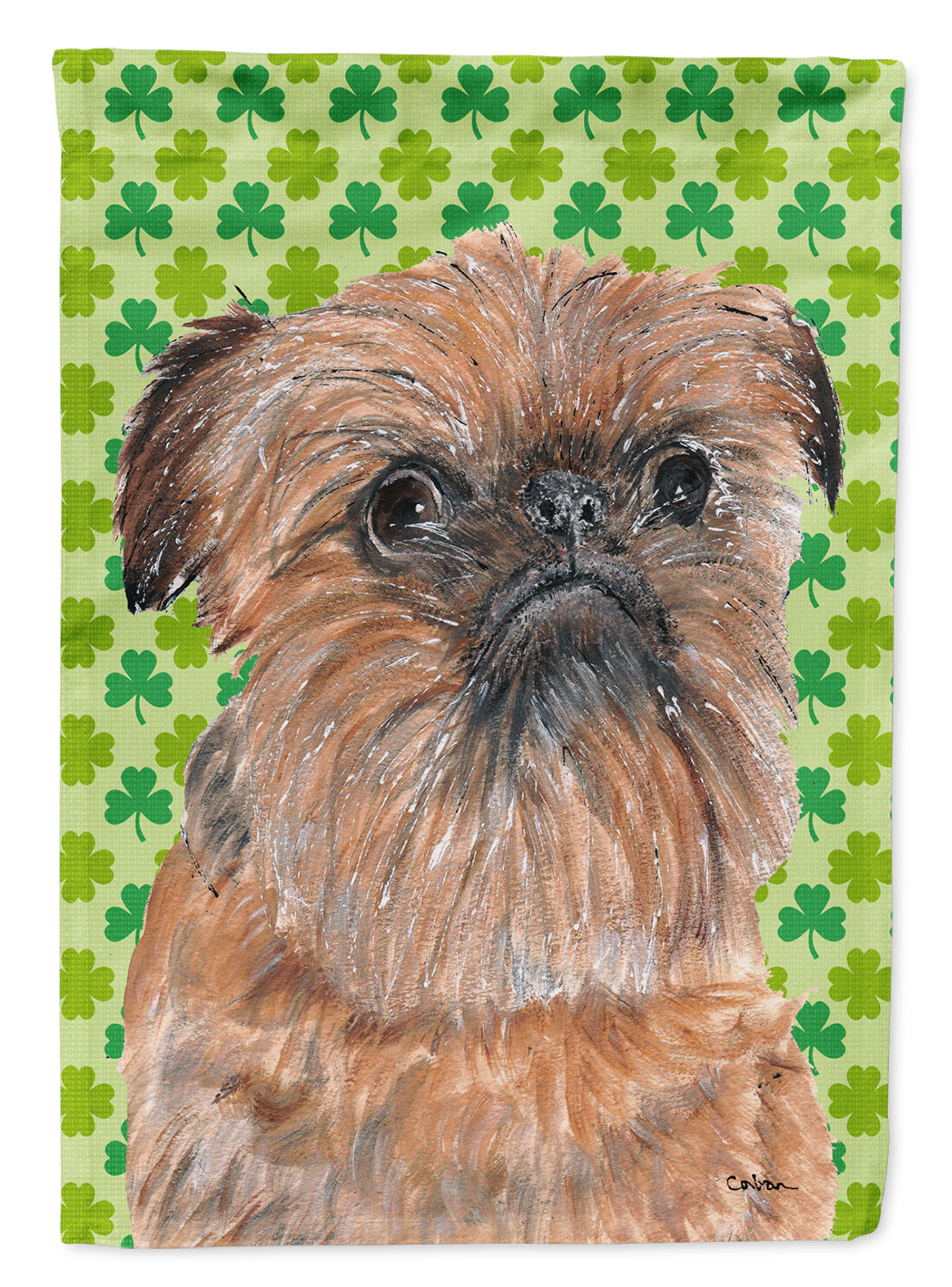 Brussels Griffon St Patrick's Irish Flag Garden Size.