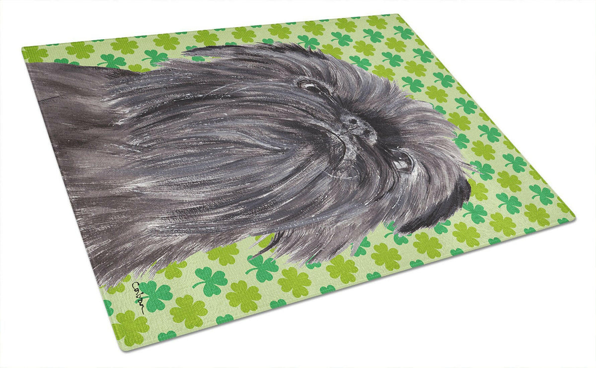 Brussels Griffon St Patrick&#39;s Irish Glass Cutting Board Large by Caroline&#39;s Treasures