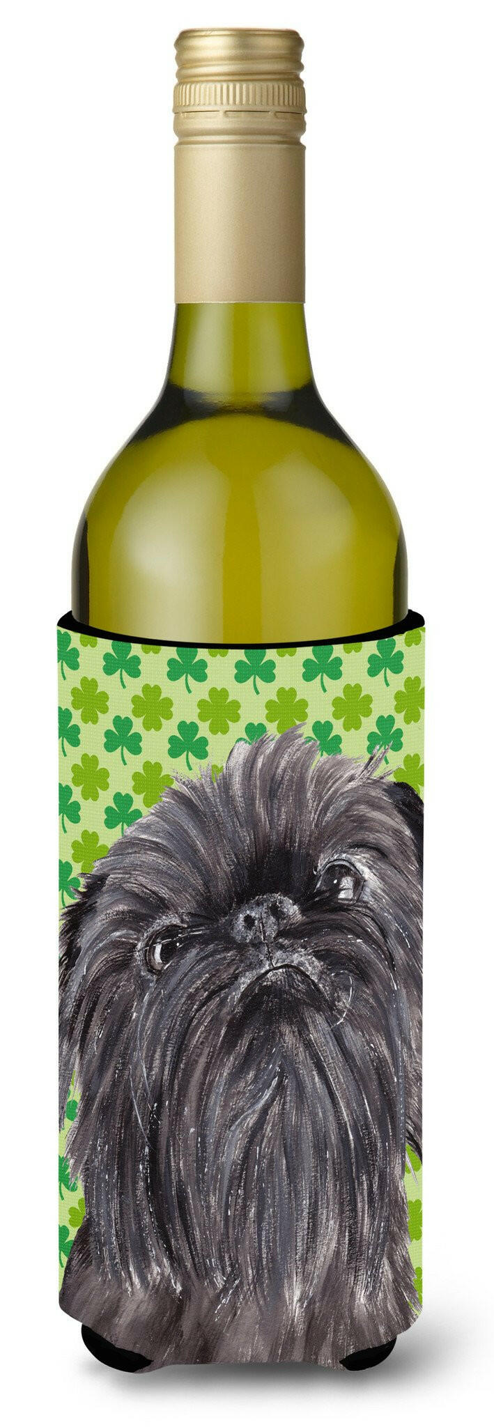 Brussels Griffon St Patrick's Irish Wine Bottle Beverage Insulator Beverage Insulator Hugger by Caroline's Treasures