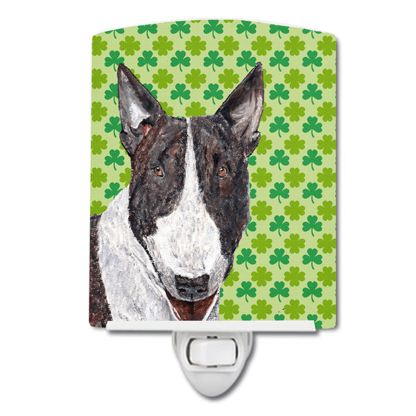 Bull Terrier Lucky Shamrock St. Patrick's Day Ceramic Night Light SC9575CNL - the-store.com