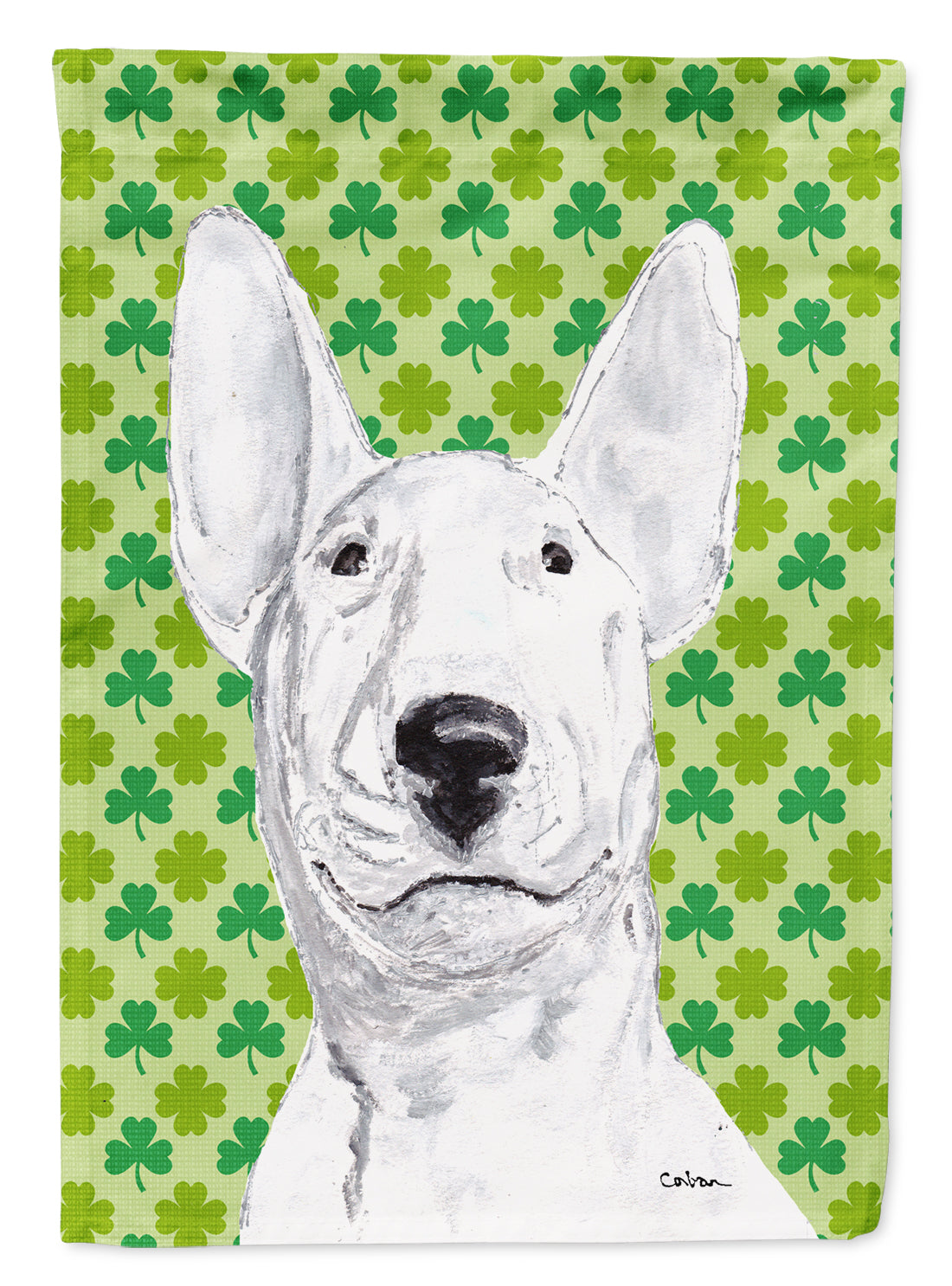 Bull Terrier St Patrick's Irish Flag Garden Size.