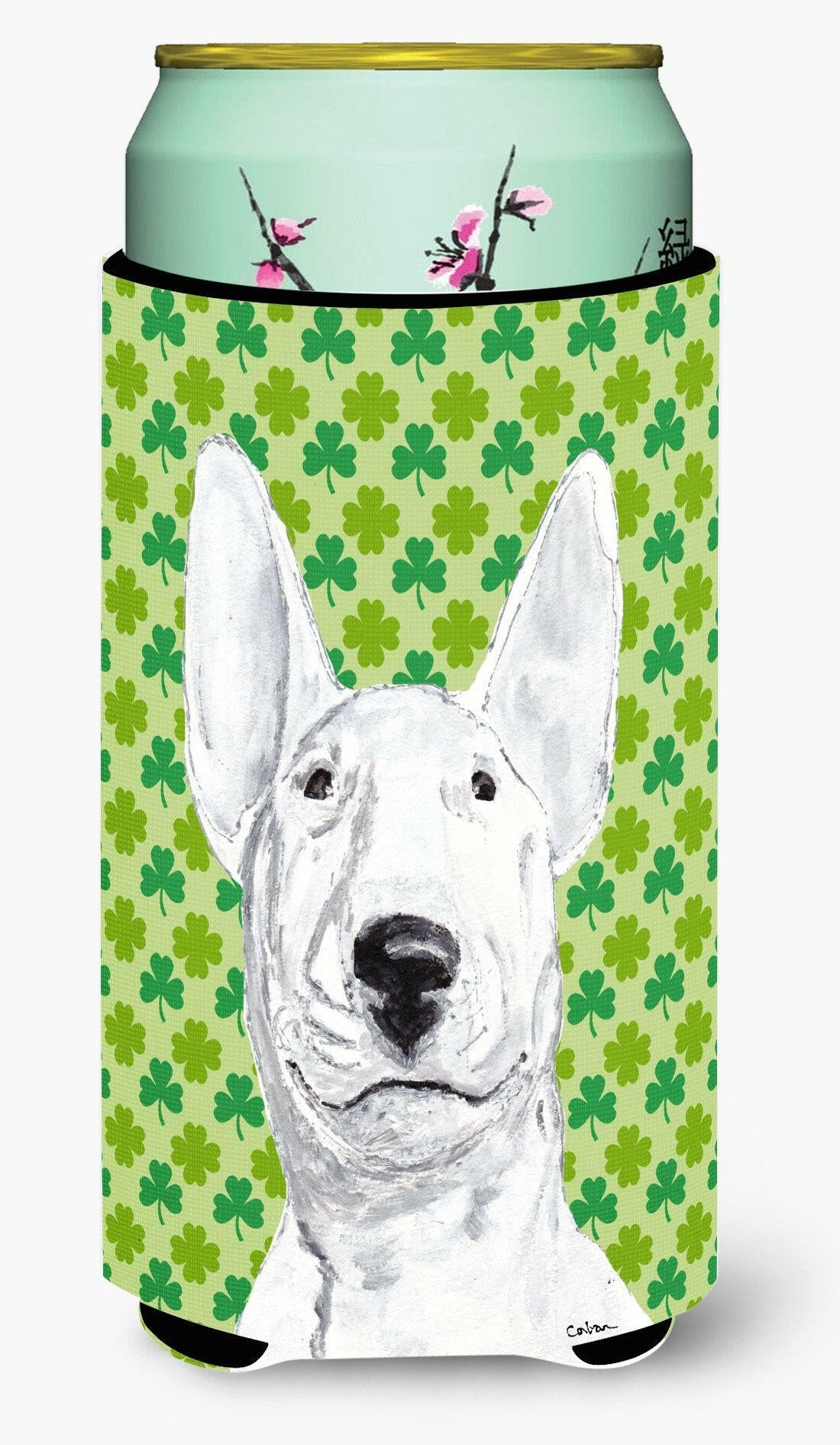 Bull Terrier St Patrick's Irish Tall Boy Beverage Insulator Beverage Insulator Hugger by Caroline's Treasures