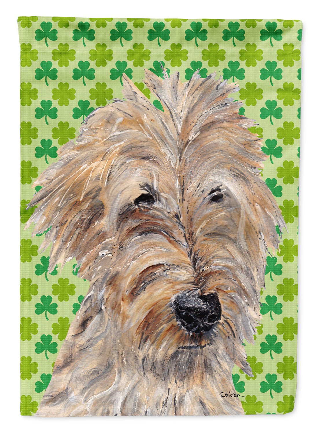 Goldendoodle St Patrick&#39;s Irish Flag Canvas House Size  the-store.com.