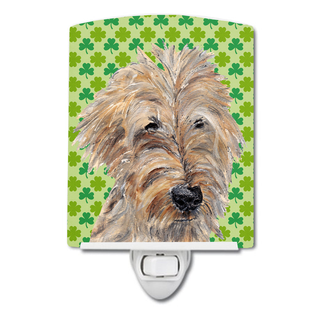 Golden Doodle Lucky Shamrock St. Patrick's Day Ceramic Night Light SC9577CNL - the-store.com