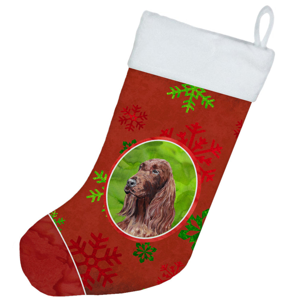 Irish Setter Red Snowflakes Holiday Christmas Stocking SC9580-CS  the-store.com.