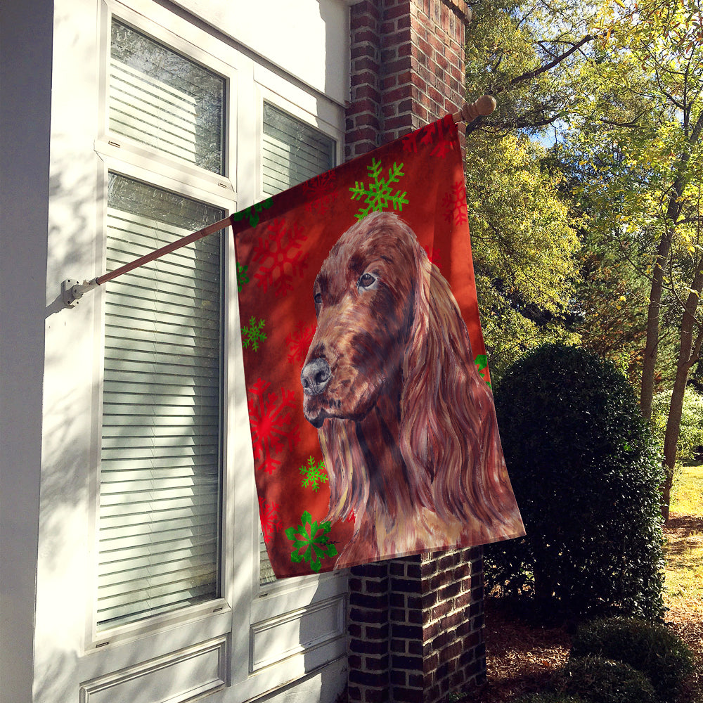 Irish Setter Red Snowflake Christmas Flag Canvas House Size  the-store.com.