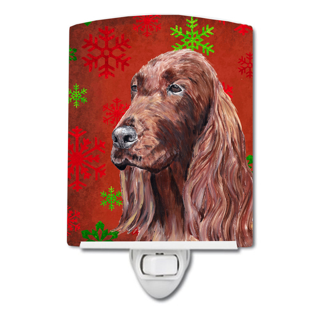 Irish Setter Red Snowflakes Holiday Ceramic Night Light SC9580CNL - the-store.com