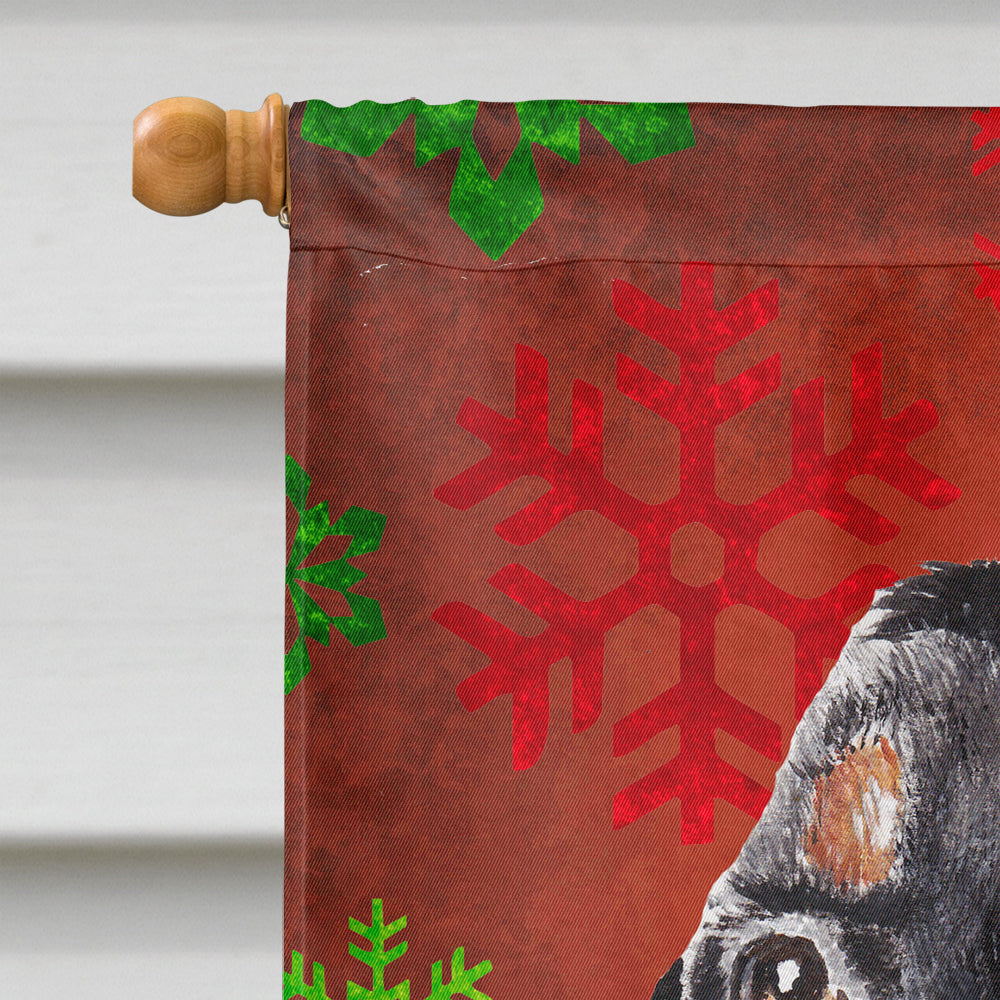 Coonhound Red Snowflake Christmas Flag Canvas House Size  the-store.com.