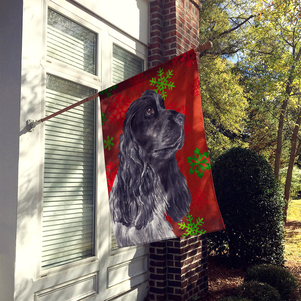 Cocker Spaniel Red Snowflake Christmas Flag Canvas House Size  the-store.com.