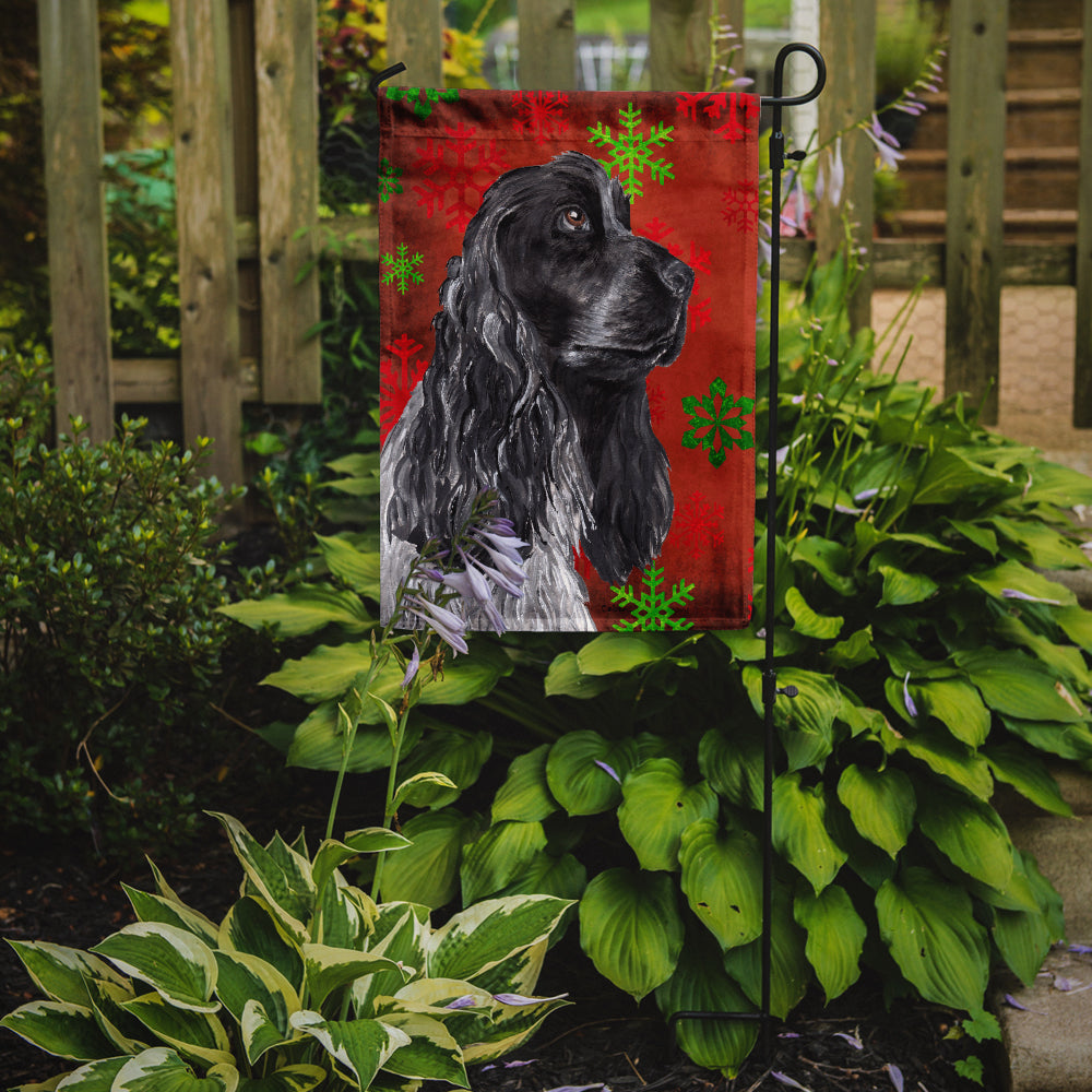 Cocker Spaniel Red Snowflake Christmas Flag Garden Size.