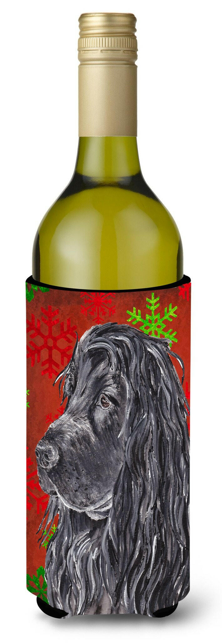 English Cocker Spaniel Red Snowflake Christmas Wine Bottle Beverage Insulator Beverage Insulator Hugger by Caroline's Treasures