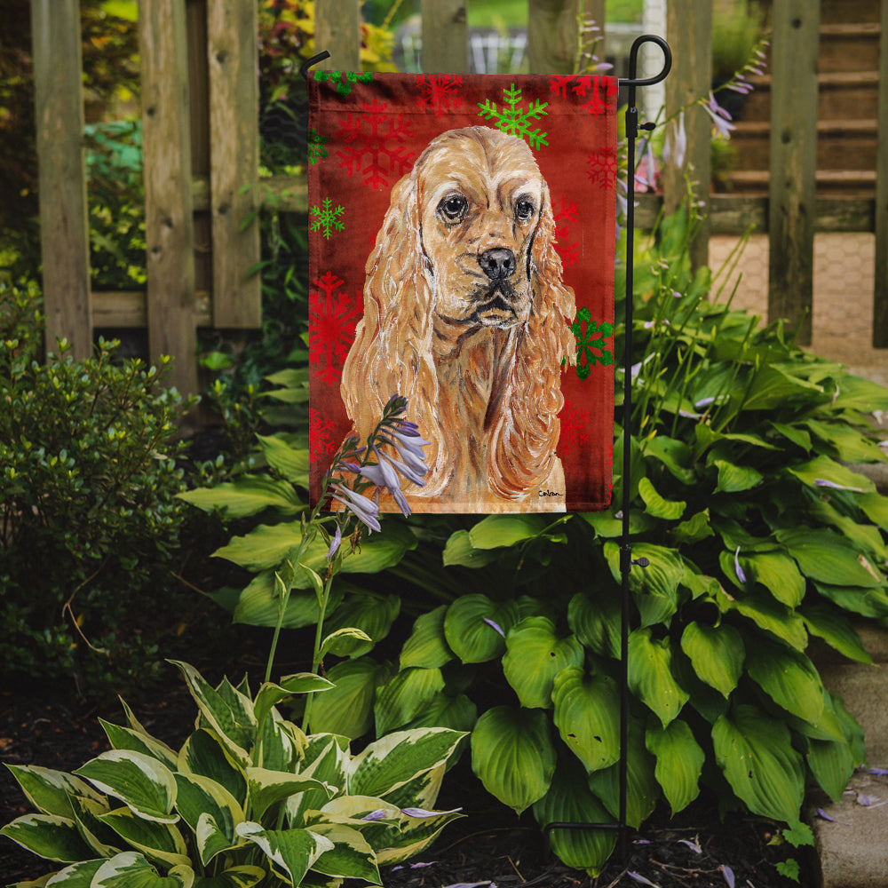 Cocker Spaniel Red Snowflake Christmas Flag Garden Size.