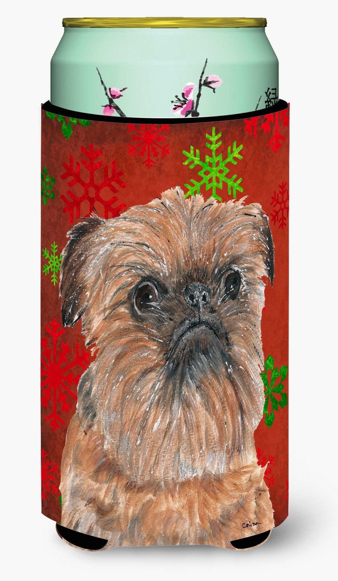 Brussels Griffon Red Snowflake Christmas Tall Boy Beverage Insulator Beverage Insulator Hugger by Caroline's Treasures