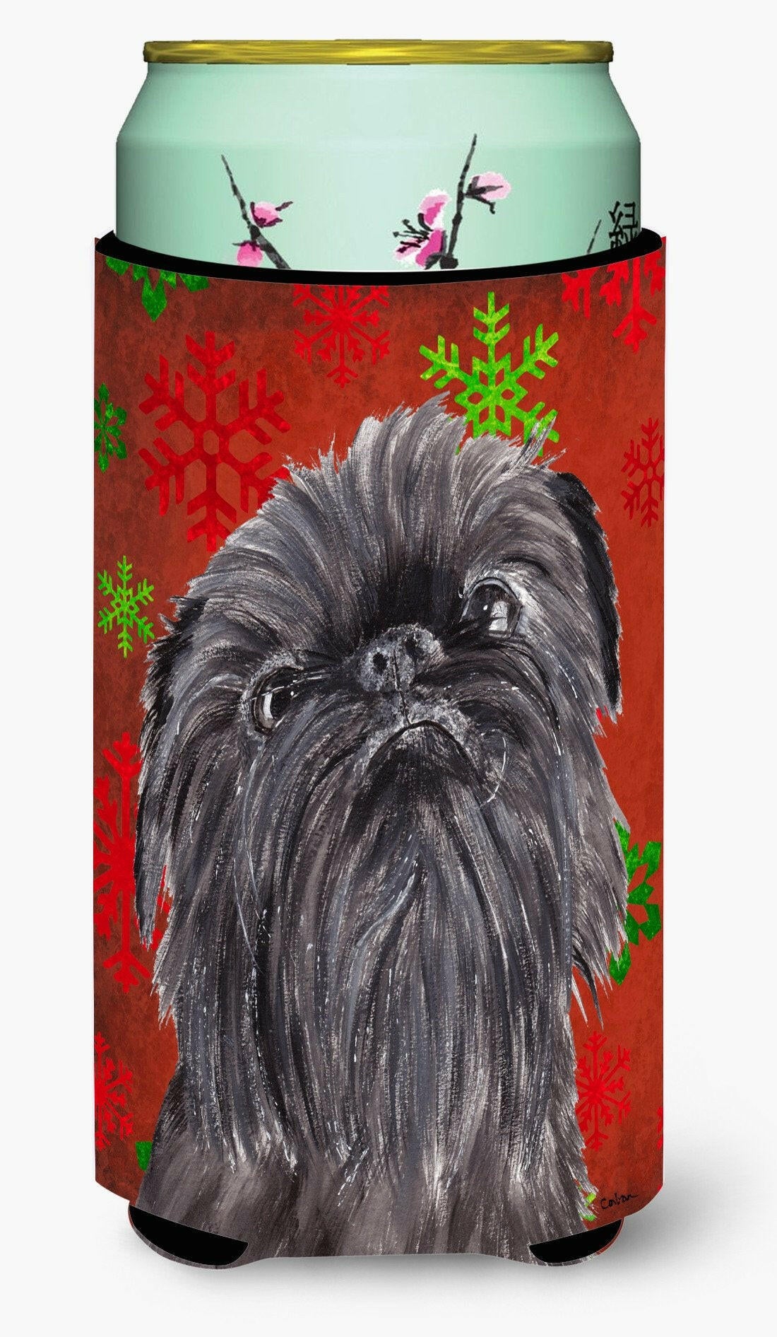 Brussels Griffon Red Snowflake Christmas Tall Boy Beverage Insulator Beverage Insulator Hugger by Caroline's Treasures