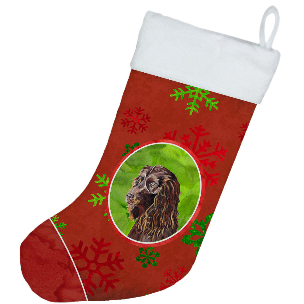 Boykin Spaniel Red Snowflakes Holiday Christmas Stocking SC9588-CS  the-store.com.